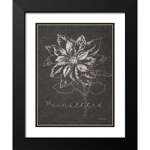 Black and White Chalkboard Christmas IV Black Modern Wood Framed Art Print with Double Matting by Grove, Beth