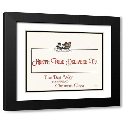 North Pole Delivery Co. Black Modern Wood Framed Art Print with Double Matting by Pela Studio
