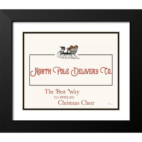 North Pole Delivery Co. Black Modern Wood Framed Art Print with Double Matting by Pela Studio