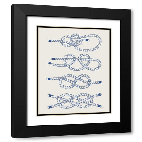 Vintage Sailing Knots XIV Black Modern Wood Framed Art Print with Double Matting by Urban, Mary