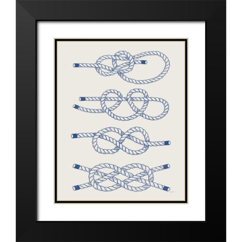 Vintage Sailing Knots XIV Black Modern Wood Framed Art Print with Double Matting by Urban, Mary