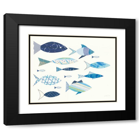 Go with the Flow V Black Modern Wood Framed Art Print with Double Matting by Prahl, Courtney