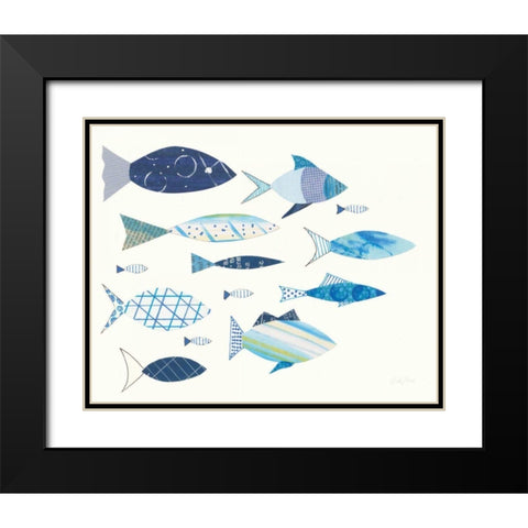 Go with the Flow V Black Modern Wood Framed Art Print with Double Matting by Prahl, Courtney