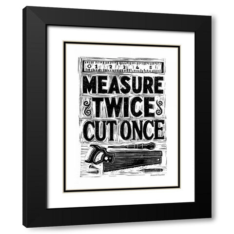 Measure Twice II Black Modern Wood Framed Art Print with Double Matting by Snowdon, Alexandra