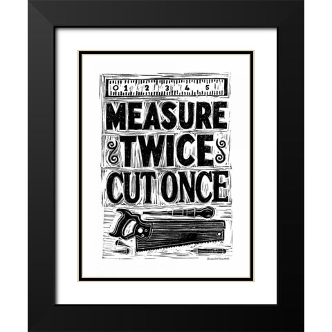 Measure Twice II Black Modern Wood Framed Art Print with Double Matting by Snowdon, Alexandra