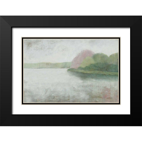 Nonquit Pond in May v2 Black Modern Wood Framed Art Print with Double Matting by Lovell, Kathrine
