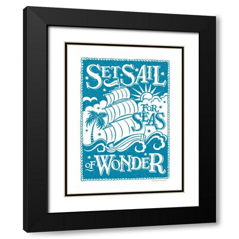 Set Sail Black Modern Wood Framed Art Print with Double Matting by Snowdon, Alexandra