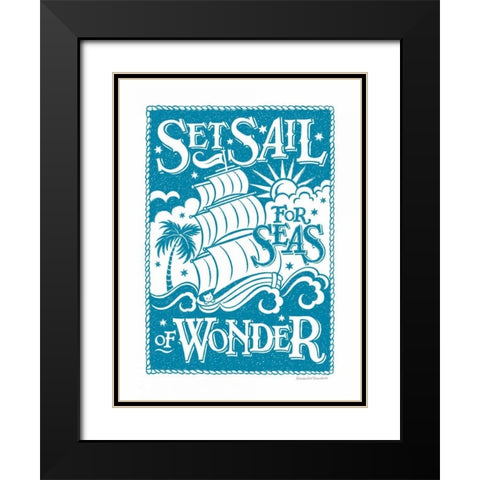 Set Sail Black Modern Wood Framed Art Print with Double Matting by Snowdon, Alexandra