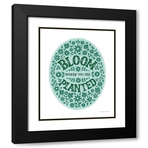 Bloom Where You are Planted Black Modern Wood Framed Art Print with Double Matting by Snowdon, Alexandra
