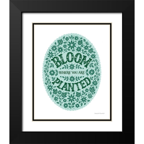 Bloom Where You are Planted Black Modern Wood Framed Art Print with Double Matting by Snowdon, Alexandra