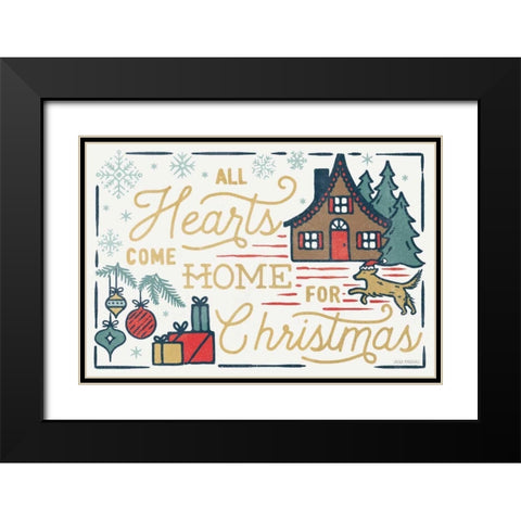Christmas Adventures I Black Modern Wood Framed Art Print with Double Matting by Marshall, Laura