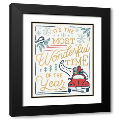 Christmas Adventures V Black Modern Wood Framed Art Print with Double Matting by Marshall, Laura