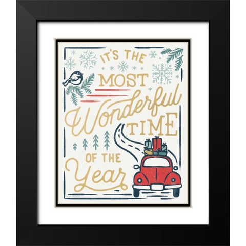 Christmas Adventures V Black Modern Wood Framed Art Print with Double Matting by Marshall, Laura