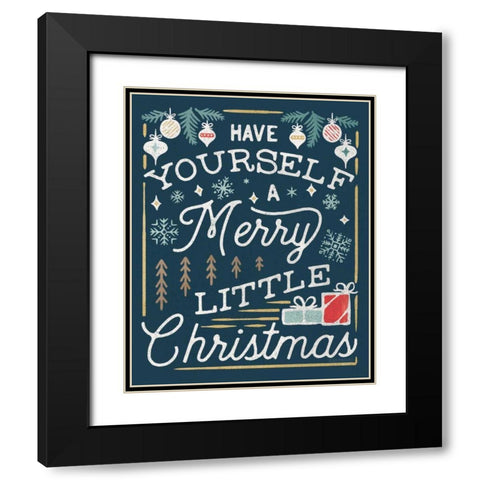 Christmas Adventures IV Dark Black Modern Wood Framed Art Print with Double Matting by Marshall, Laura