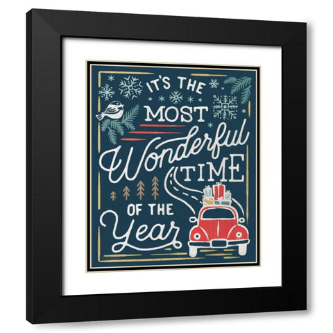 Christmas Adventures V Dark Black Modern Wood Framed Art Print with Double Matting by Marshall, Laura
