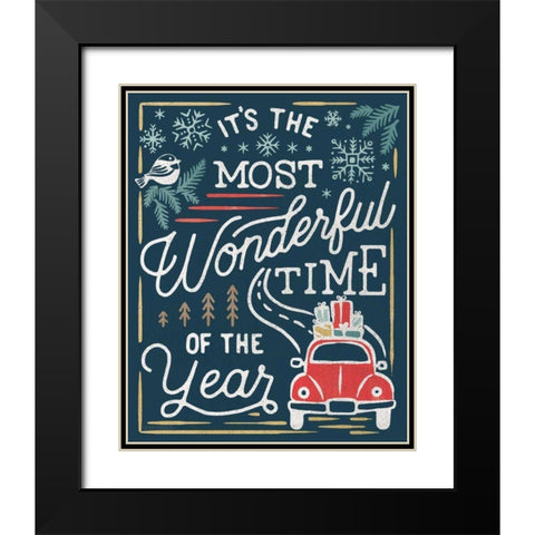 Christmas Adventures V Dark Black Modern Wood Framed Art Print with Double Matting by Marshall, Laura