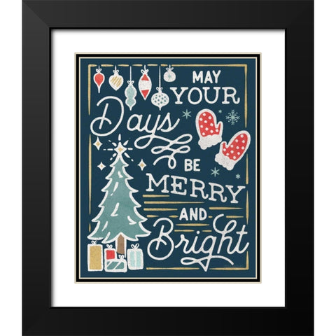 Christmas Adventures VI Dark Black Modern Wood Framed Art Print with Double Matting by Marshall, Laura