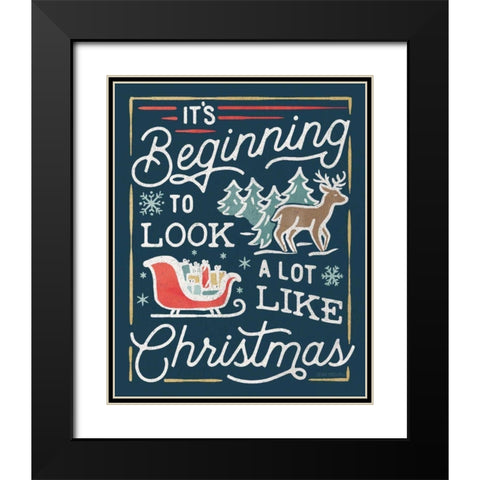 Christmas Adventures VII Dark Black Modern Wood Framed Art Print with Double Matting by Marshall, Laura