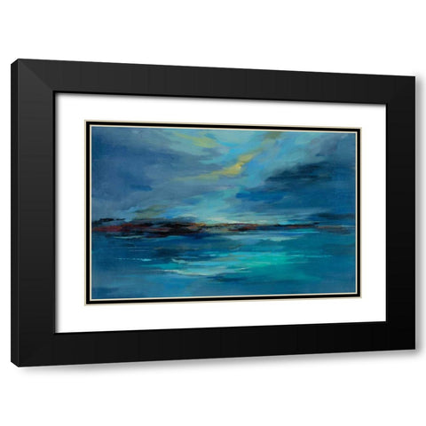 Early Morning Sea Black Modern Wood Framed Art Print with Double Matting by Vassileva, Silvia
