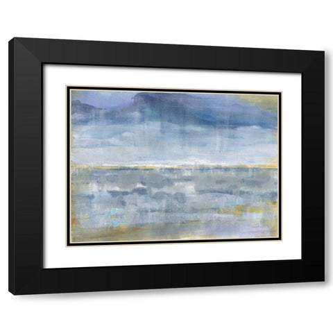 Rain on the Horizon Black Modern Wood Framed Art Print with Double Matting by Nai, Danhui