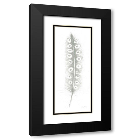 Feather Sketches VII Green Gray Black Modern Wood Framed Art Print with Double Matting by Tillmon, Avery