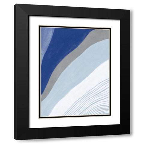 Retro Abstract IV Blue Black Modern Wood Framed Art Print with Double Matting by Nai, Danhui