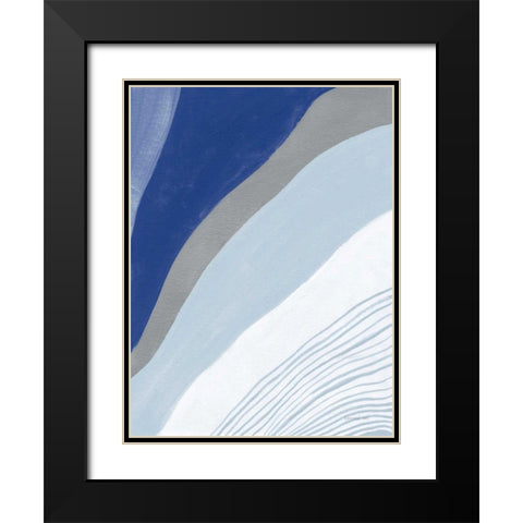 Retro Abstract IV Blue Black Modern Wood Framed Art Print with Double Matting by Nai, Danhui