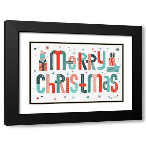 Retro Holiday I Black Modern Wood Framed Art Print with Double Matting by Marshall, Laura