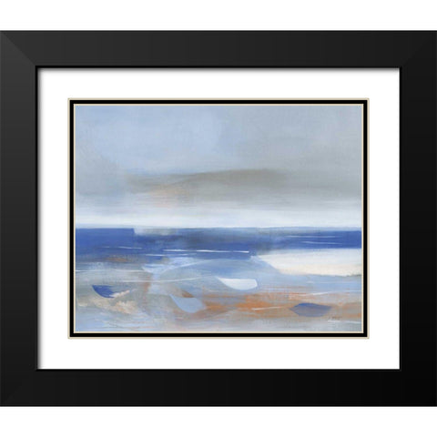Calm Sea Black Modern Wood Framed Art Print with Double Matting by Maye, Jo