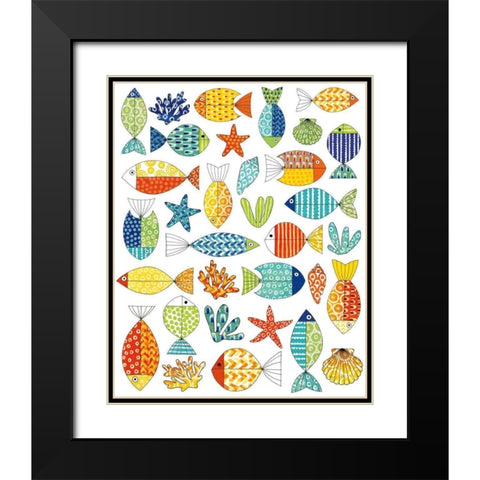 Fish Tale IV Black Modern Wood Framed Art Print with Double Matting by Green, Nancy