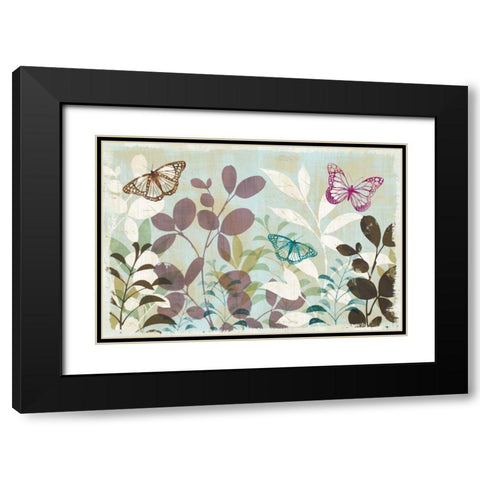 Fluttering III Black Modern Wood Framed Art Print with Double Matting by Wild Apple Portfolio