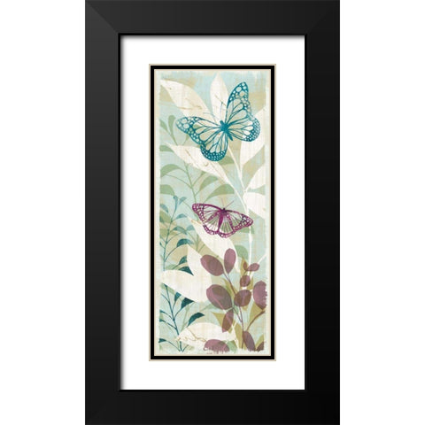 Fluttering Panel II Black Modern Wood Framed Art Print with Double Matting by Wild Apple Portfolio
