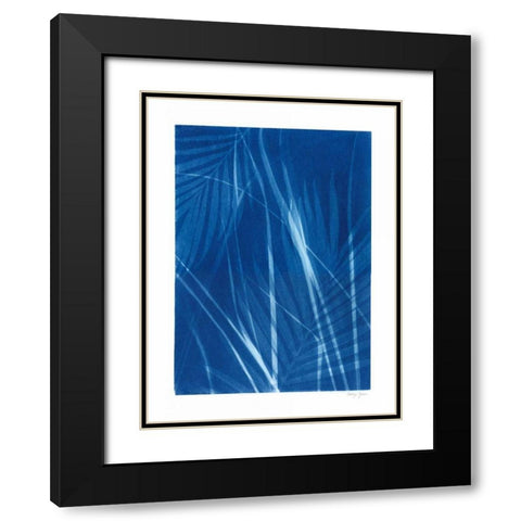 Cyanotype Tropical II Black Modern Wood Framed Art Print with Double Matting by Green, Nancy