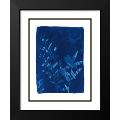 Cyanotype Tropical VI Black Modern Wood Framed Art Print with Double Matting by Green, Nancy