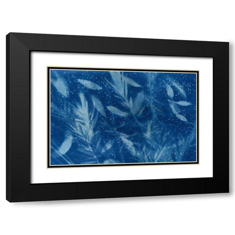 Cyanotype Tropical VII Black Modern Wood Framed Art Print with Double Matting by Green, Nancy
