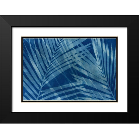 Cyanotype Tropical VIII Black Modern Wood Framed Art Print with Double Matting by Green, Nancy