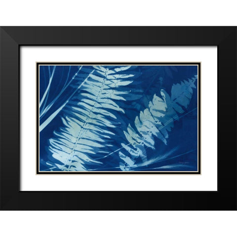 Cyanotype Tropical X Black Modern Wood Framed Art Print with Double Matting by Green, Nancy