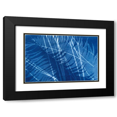 Cyanotype Tropical XI Black Modern Wood Framed Art Print with Double Matting by Green, Nancy