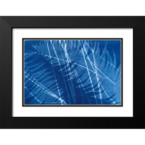 Cyanotype Tropical XI Black Modern Wood Framed Art Print with Double Matting by Green, Nancy