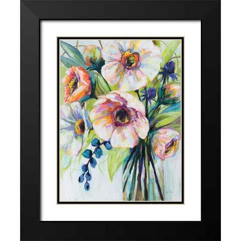 Pretty Poppies Black Modern Wood Framed Art Print with Double Matting by Vertentes, Jeanette