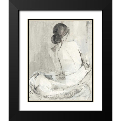Evening I Neutral Black Modern Wood Framed Art Print with Double Matting by Hristova, Albena