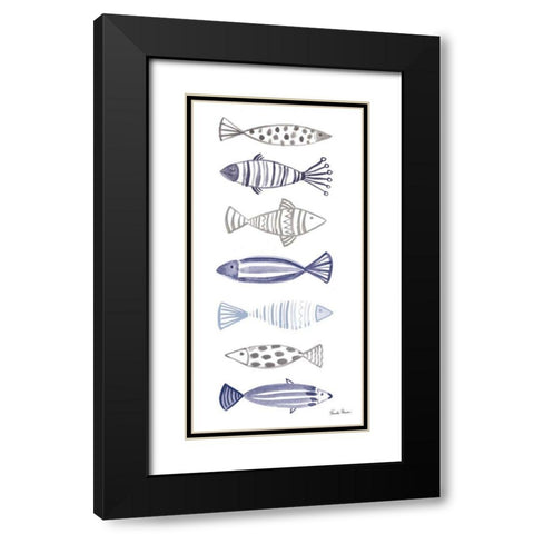 A School of Fish I Black Modern Wood Framed Art Print with Double Matting by Zaman, Farida