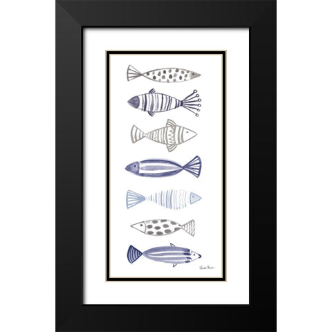 A School of Fish I Black Modern Wood Framed Art Print with Double Matting by Zaman, Farida