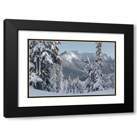 Nooksack Ridge in Winter Black Modern Wood Framed Art Print with Double Matting by Majchrowicz, Alan