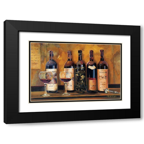 Cellar Reds Black Modern Wood Framed Art Print with Double Matting by Hageman, Marilyn