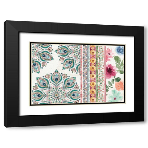 Bohemian Vibes I Black Modern Wood Framed Art Print with Double Matting by June, Dina