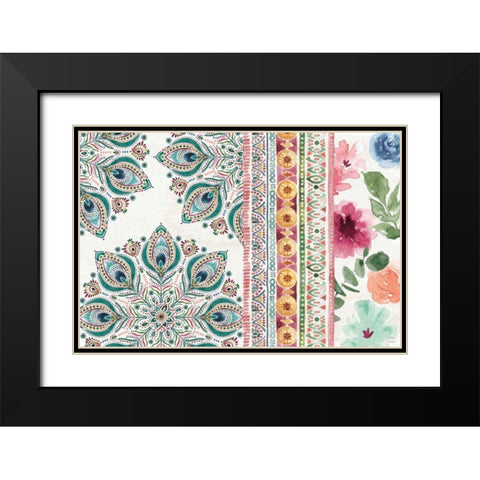 Bohemian Vibes I Black Modern Wood Framed Art Print with Double Matting by June, Dina