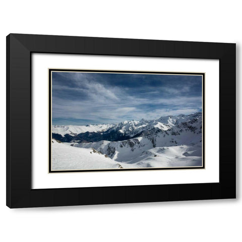 Mountain Cabin Black Modern Wood Framed Art Print with Double Matting by Eichman, Andre