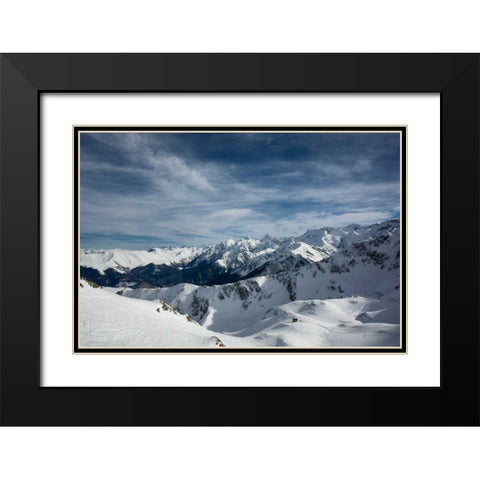 Mountain Cabin Black Modern Wood Framed Art Print with Double Matting by Eichman, Andre