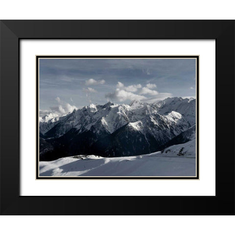 Snowcapped Mountains Black Modern Wood Framed Art Print with Double Matting by Eichman, Andre